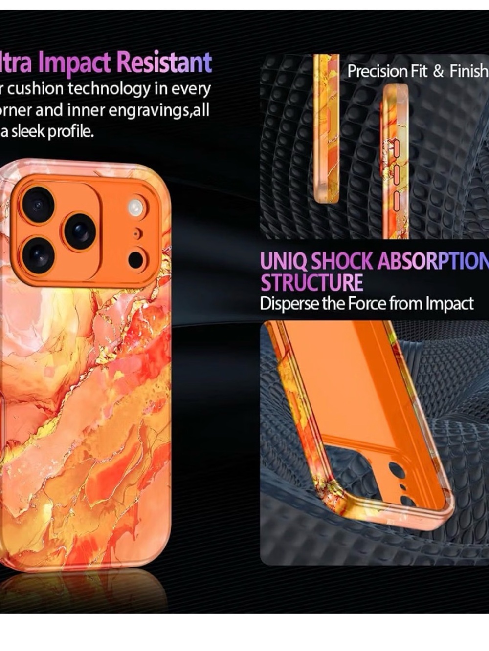 Orange iPhone 17 Pro Max Case with MagSafe Compatibility shockproof NEW - Picture 6 of 11